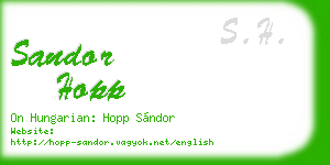 sandor hopp business card